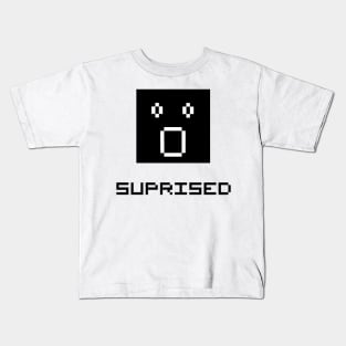 pixel face is suprised Kids T-Shirt